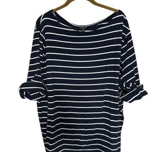 Navy Striped Women's Top